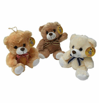 Maskotka pluszowa Miś siedzący z kokardą 18cm 4096