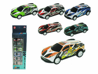 Zestaw autek wyścigowych 6szt 7,5cm z napędem 756-6A