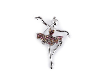 Brož s broušenými kamínky baletka - 1 ks - 4 colorado topaz