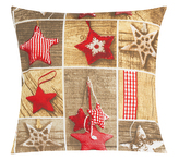 Povláček bavlněný - vánoce - Hnědá,Červená - 40x40 cm