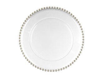Podtalerz z perłami transparentny średnica ok.32cm