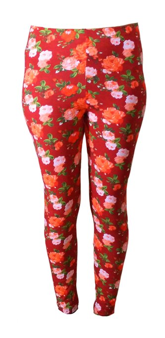 Dívčí legíny WENDEE s růžemi vínové, velikost: 128