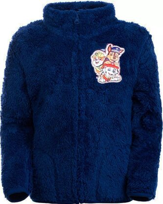 Mikina TLAPKOVÁ PATROLA na zip chlupatka coral fleece modrá tmavá, velikost: 110/116