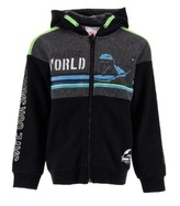 Chlapecká mikina JURSKÝ SVĚT na zip s kapucou šedá, velikost: 104