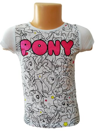 Dívčí tričko MY LITTLE PONY krátký rukáv bílé, velikost: 128