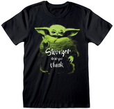 Pánské tričko Star Wars|Hvězdné války: Tv seriál The Mandalorian Silnější, než si myslíš (XL) černá bavlna