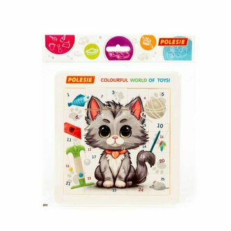 Polesie 23159 Łamigłówka, układanka logiczna Kotek 25 elementów w woreczku