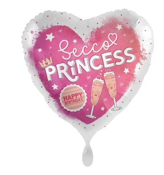 Foliový balonek Happy Birthday Secco Princess, 45 cm