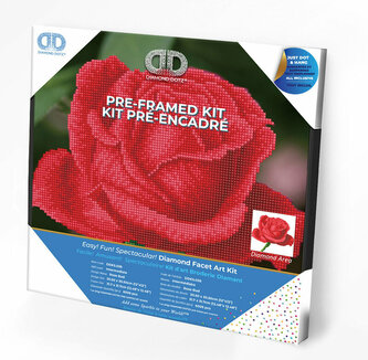 PROMO Haft diamentowy Diamond Dotz Czerwona róża 33x33cm DDK5038