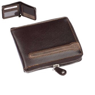 Always Wild Peněženka pánská na zip tmavě hnědá