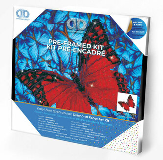 PROMO Haft diamentowy Diamond Dotz Czerwony motyl 33x33cm DDK5020