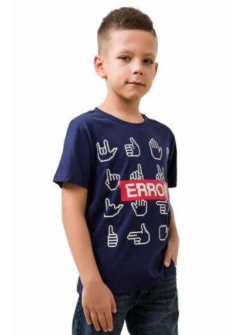 Chlapecké tričko ERROR krátký rukáv modré, velikost: 140