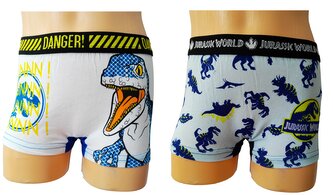 Chlapecké boxerky JURSKÝ SVĚT bavlna 2pack bílomodré, velikost: 116/128