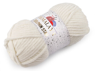 Pletací žinylková příze s lurexovým vláknem Dolphin Star 100 g - 1 ks - 2 (92108) krémová nejsvět.