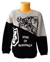 Chlapecká mikina AVENGERS BLACK PANTHER přes hlavu šedočerná, velikost: 116