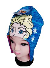 Čepice FROZEN zimní dívčí oboustranná, modrorůžová, velikost: 54