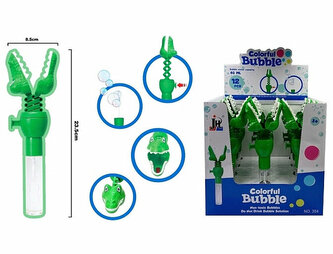 Krokodyl wysuwany 23cm z bańkami 2 kolory HY0109 cena za 1 szt