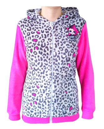 Dívčí mikina L.O.L.  na zip s kapucou coral šedá, šedorůžová, velikost: 164