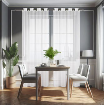 Dekorační dlouhá záclona s kroužky EDEN bílá 145x240 cm MyBestHome Cena za 2 kusy v balení