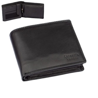 Leonardo Verrelli Tmavá peněženka kožená pánská