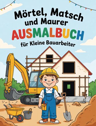 Mörtel, Matsch und Maurer - Ausmalbuch für kleine Bauarbeiter