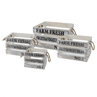 KOOPMAN, 59087 Box dřevo 4ks FARM FRESH KOOPMAN, 59087 Box dřevo 4ks FARM FRESH