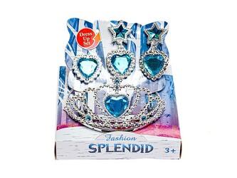 Zestaw piękności 545328 klipsy pierścionek korona-diadem ADAR