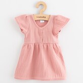 Kojenecké mušelínové šaty New Baby pink - velikost 80 (9-12m)