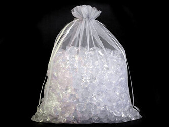 Dárkový pytlík 21x29 cm organza - 10 ks - 2 stříbrná Dárkový pytlík 21x29 cm organza - 10 ks - 2 stříbrná