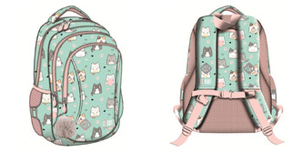 Plecak 3 komorowy 15 cali. Charming Cats