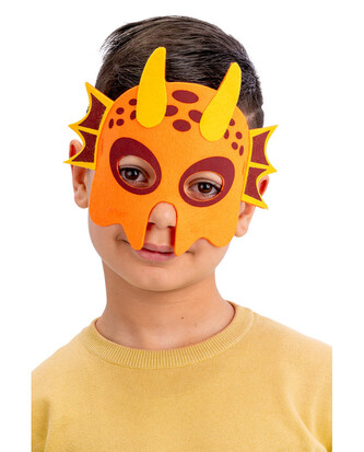Carnival toys Maska oranžový drak pro děti