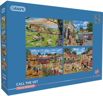 GIBSONS Puzzle Zavolejte veterináře 4x500 dílků