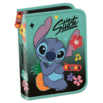 Piórnik dwuklapkowy bez wyposażenia. Stitch Mint Aloha