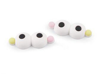 Silikonové oči 3D k nalepení - 10 ks - bílá