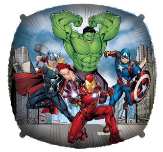 Foliový balonek čtverec Avengers s těžítkem, 45 cm