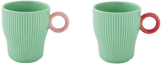 Sada dvou porcelánových hrnků Twist & Match Aquamarine-Pink