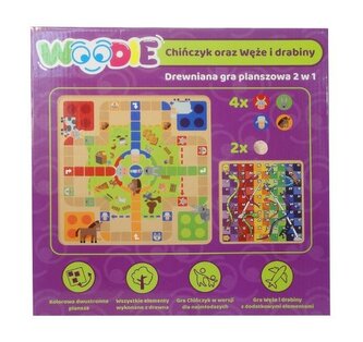 Gra drewniana 2w1 Chińczyk/Węże i drabiny Woodie