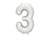 Balon foliowy cyfra 3 86cm srebrny