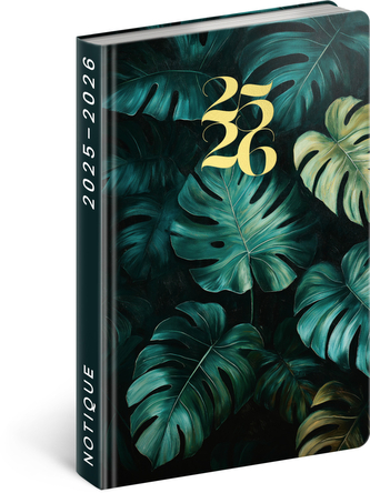NOTIQUE 18měsíční diář Petito – Monstera 2025/2026, 11 x 17 cm