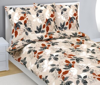 Povlečení krepové - Oranžová,Šedá,Béžová - 140x200, 70x90 cm