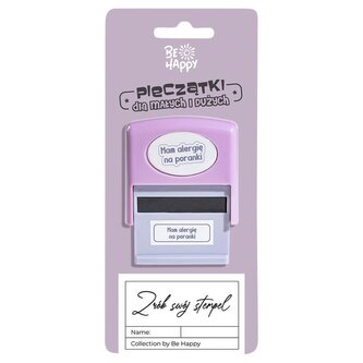 Pieczątka z napisem - Mam alergię na poranki