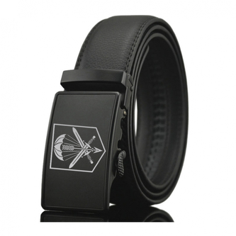 Opasek kožený Striker 601. skupina speciálních sil Prostějov nastavitelný 3,5 cm - černý, 130