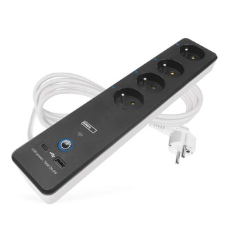 EMOS GoSmart prodlužovací kabel 2 m / 4 zásuvky / s vyp. / s USB / bílá-černá / PVC / 1,5 mm2 EMOS GoSmart prodlužovací kabel 2 m / 4 zásuvky / s vyp. / s USB / bílá-černá / PVC / 1,5 mm2