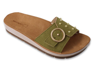 158D271 37 - INBLU dámské kožené pantofle khaki 158D271_40