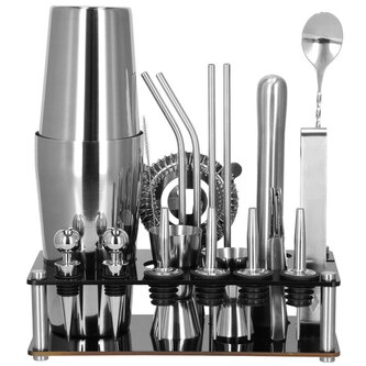 Barmanská sada se stojanem nerezová SPRINGOS VESPERO 14 dílů