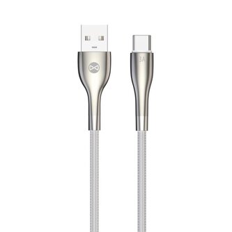 Kabel Forever Sleek USB/USB-C 1m 3A bílý
