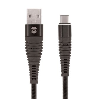 Kabel Forever Shark USB/USB-C 1m 2A textilní černý
