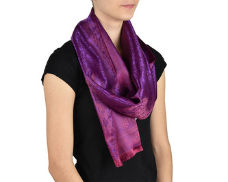 Šátek kašmírské hedvábí vínový, kašmírový vzor