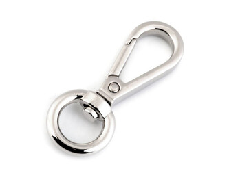 Kovová karabina s obrtlíkem průvlek 12 mm - 10 ks - 1 nikl