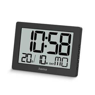Hama Ko Tao, digitální nástěnné hodiny, datum, den v týdnu, budík, černé Hama Ko Tao, digitální nástěnné hodiny, datum, den v týdnu, budík, černé